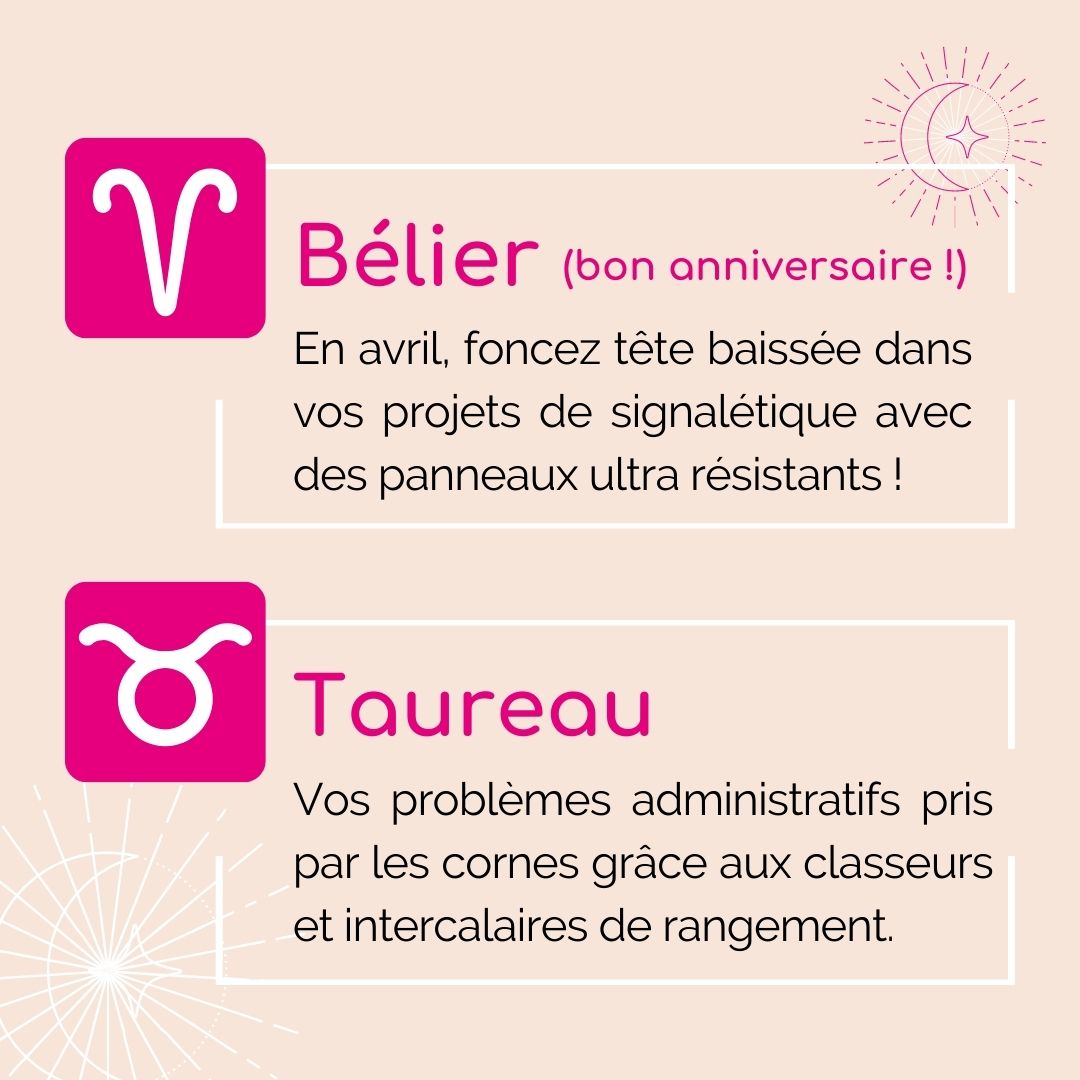 Astroprint - bélier et taureau